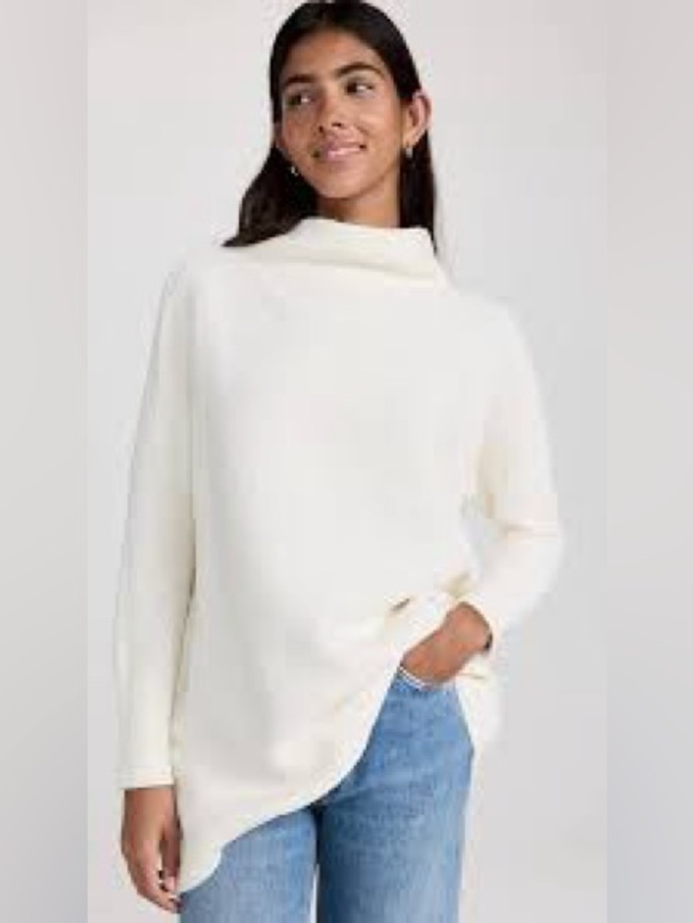 Free People Off-White Cowl Neck Sweater